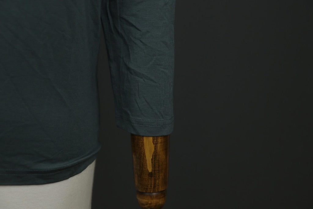 GUDRUN SJODEN Green Lyocell Slim Fit Round Neck Pullover Blouse Top – Size M