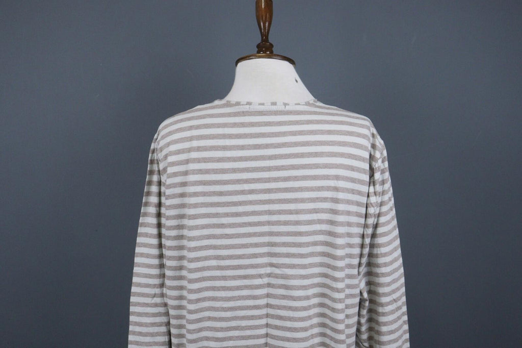 GUDRUN SJODEN Gray White Long Sleeve Stretch Blouse Top – Size L