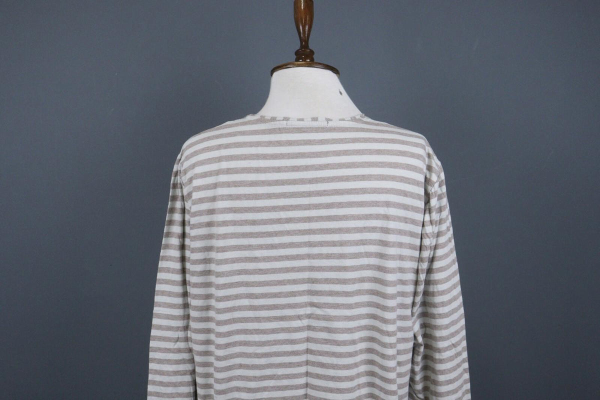 GUDRUN SJODEN Gray White Long Sleeve Stretch Blouse Top – Size L