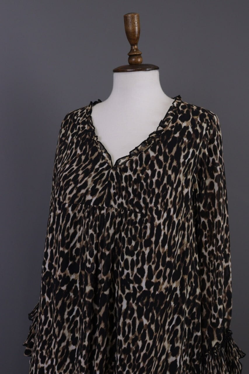Used True Religion Multicolor Animal Printed V-Neck Summer Evening Midi Dress – Size S