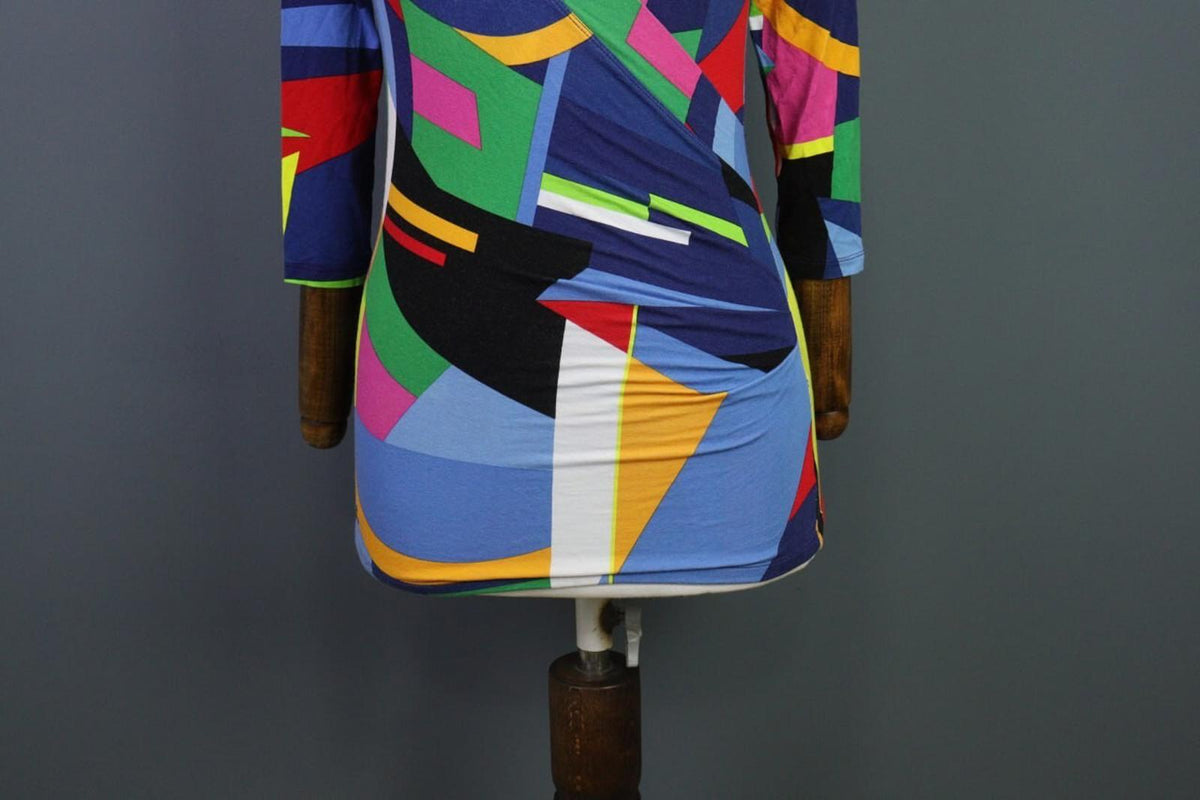RALPH LAUREN BLACK LABEL Multicolro Colorful 3/4 Sleeve Stretch Blouse Top