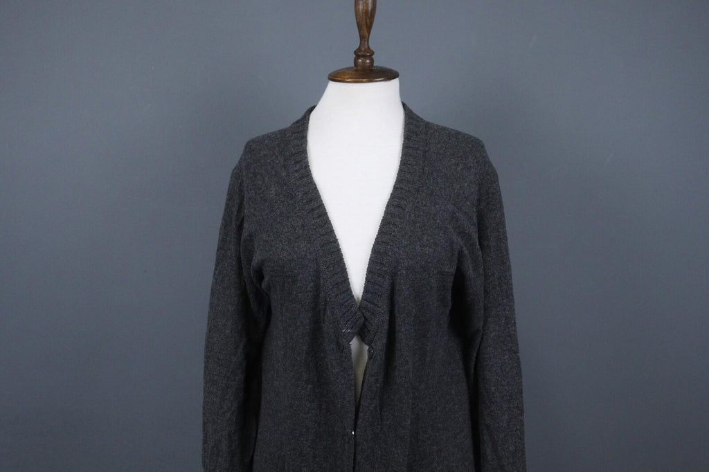 GUDRUN SJODEN Gray Long Sleeve Lagenlook Knit Cardigan Sweater – Size M