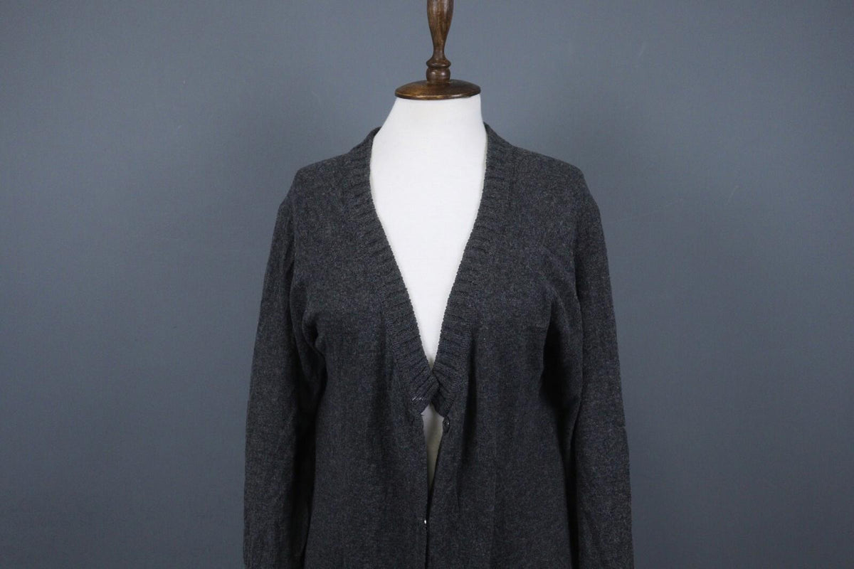 GUDRUN SJODEN Gray Long Sleeve Lagenlook Knit Cardigan Sweater – Size M