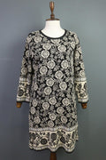 GUDRUN SJODEN Multicolor Floral Cotton Crew Neck Long Sleeve Sheath Dress – Size S