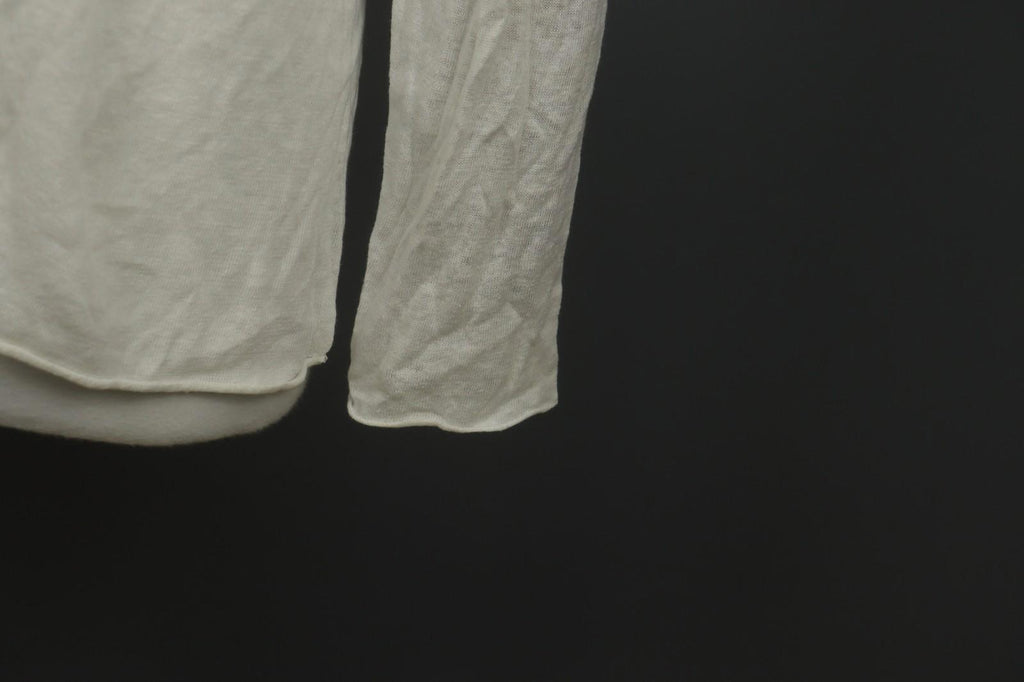 GUDRUN SJODEN White Linen Long Sleeve Round Neck Knit Pullover Sweater – Size M