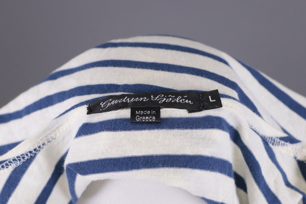 Gudrun Sjoden Multicolor Striped Short Sleeve Relaxed Blouse Shirt – Size L