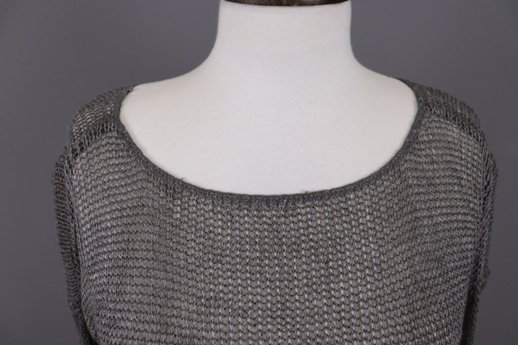 Denim & Supply Ralph Lauren Gray Open Knit Linen Crochet Knit Sweater – Size S