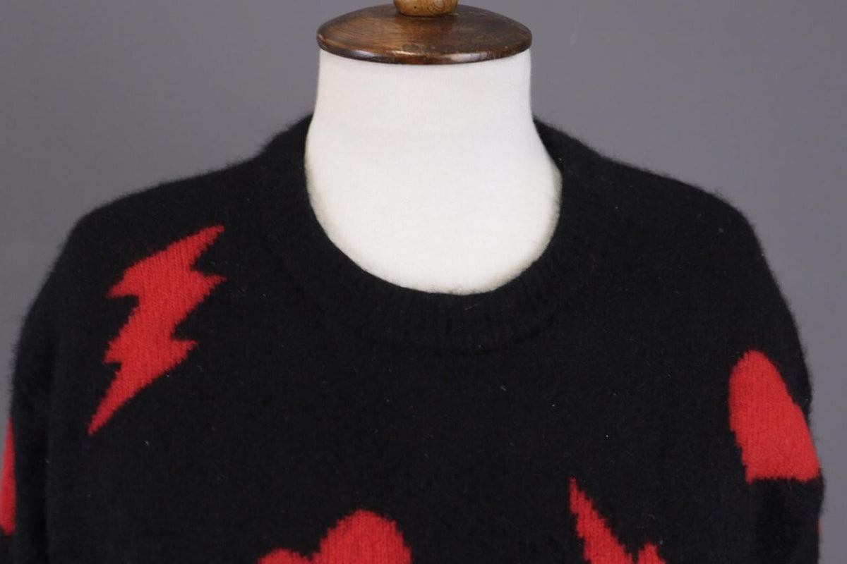 ZADIG & VOLTAIRE MARCUS BIS Black Printed Cashmere Knit Sweater – Size M