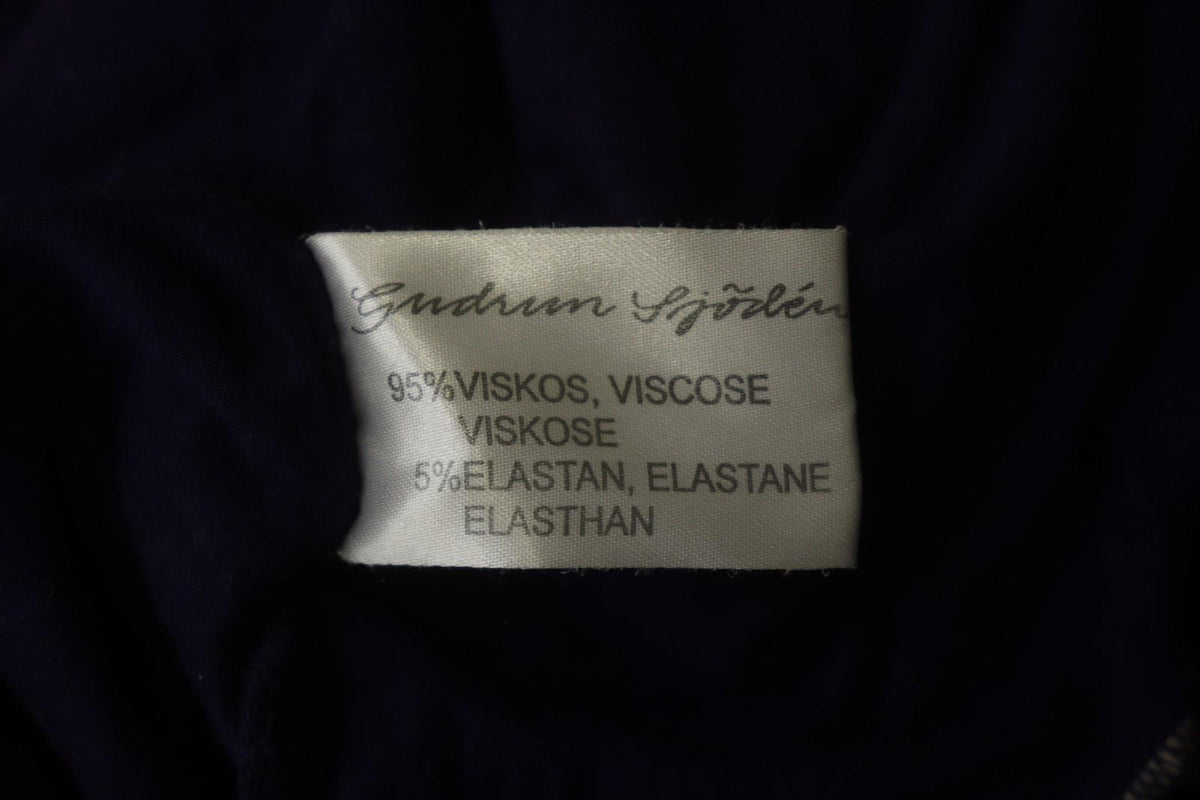 GUDRUN SJODEN Purple Viscose Floral 3/4 Sleeve Round Neck Blouse Top – Size L