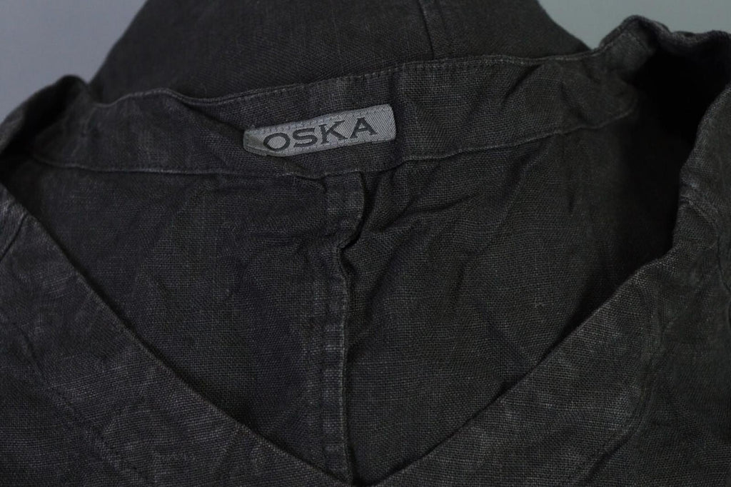 OSKA Regular Gray Lagenlook Linen Sleeveless Tunic Top Shirt – Size 4