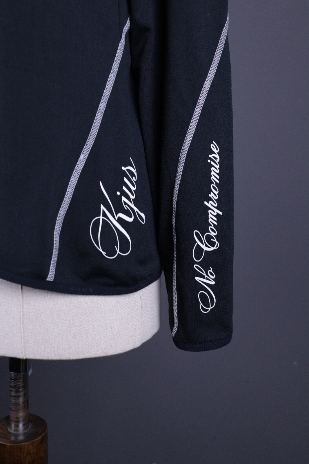 KJUS Black Fleece Pullover Activewear Outdoor Ski Fleece Base Layer 42 / XL