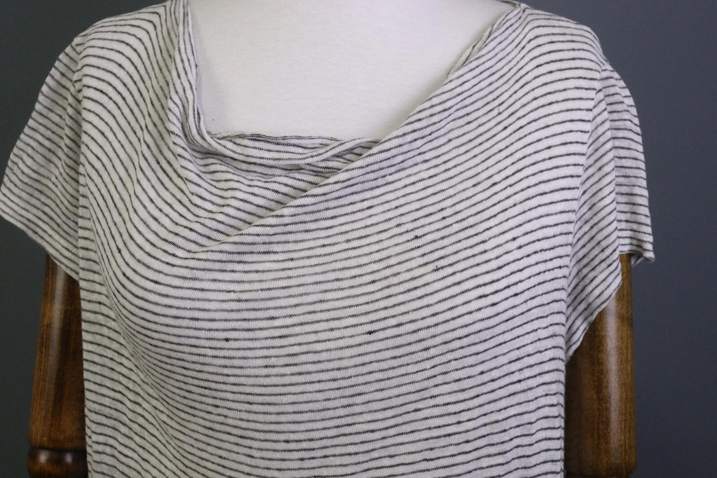 TRANSIT PAR SUCH Black and White Linen Short Sleeve Pocket Top Blouse – Size 4 – Used