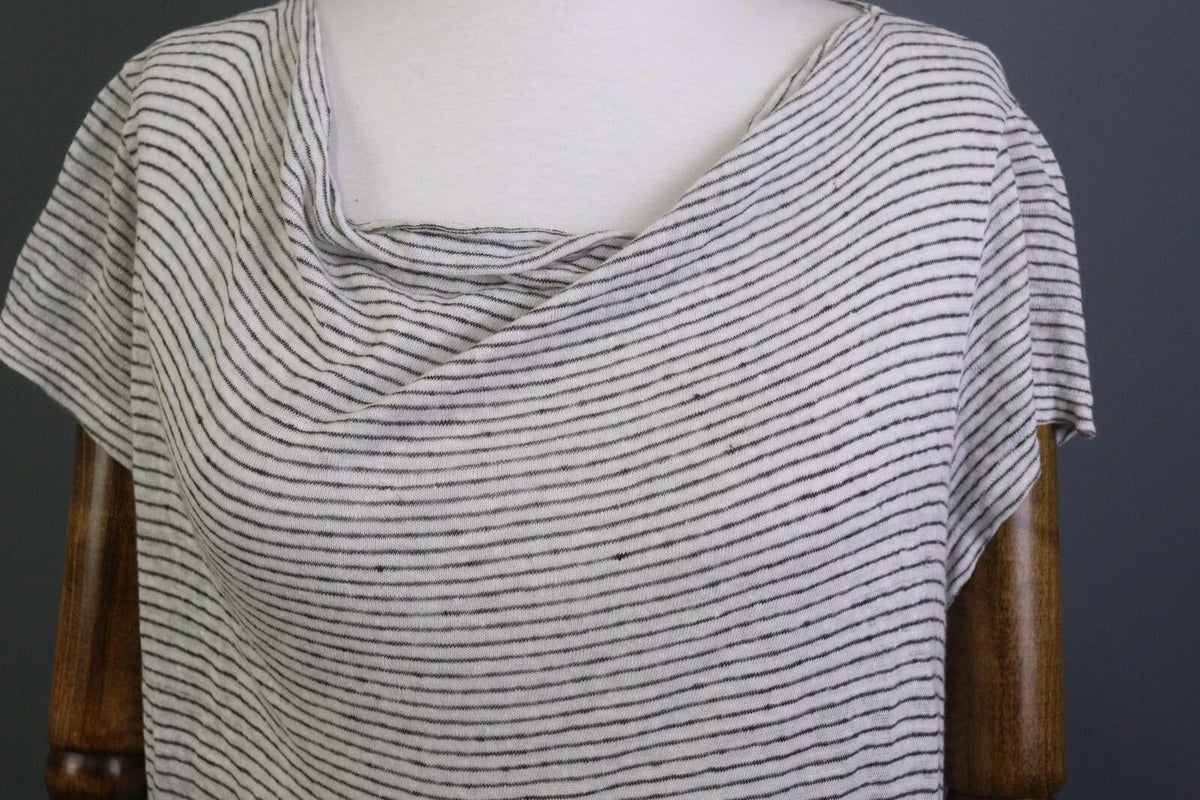 TRANSIT PAR SUCH Black and White Linen Short Sleeve Pocket Top Blouse – Size 4