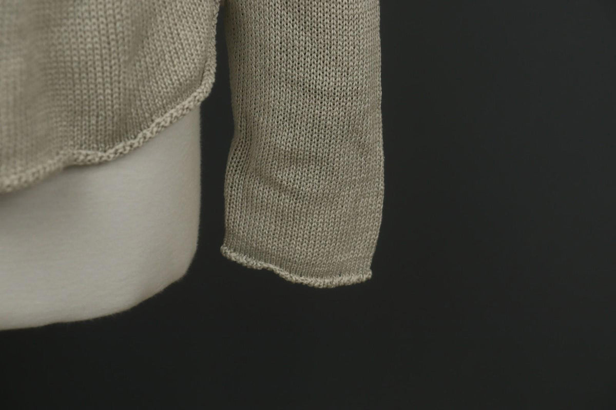TRANSIT PAR SUCH Tan Open Knit Long Sleeve Round Neck Pullover Sweater – Size 1