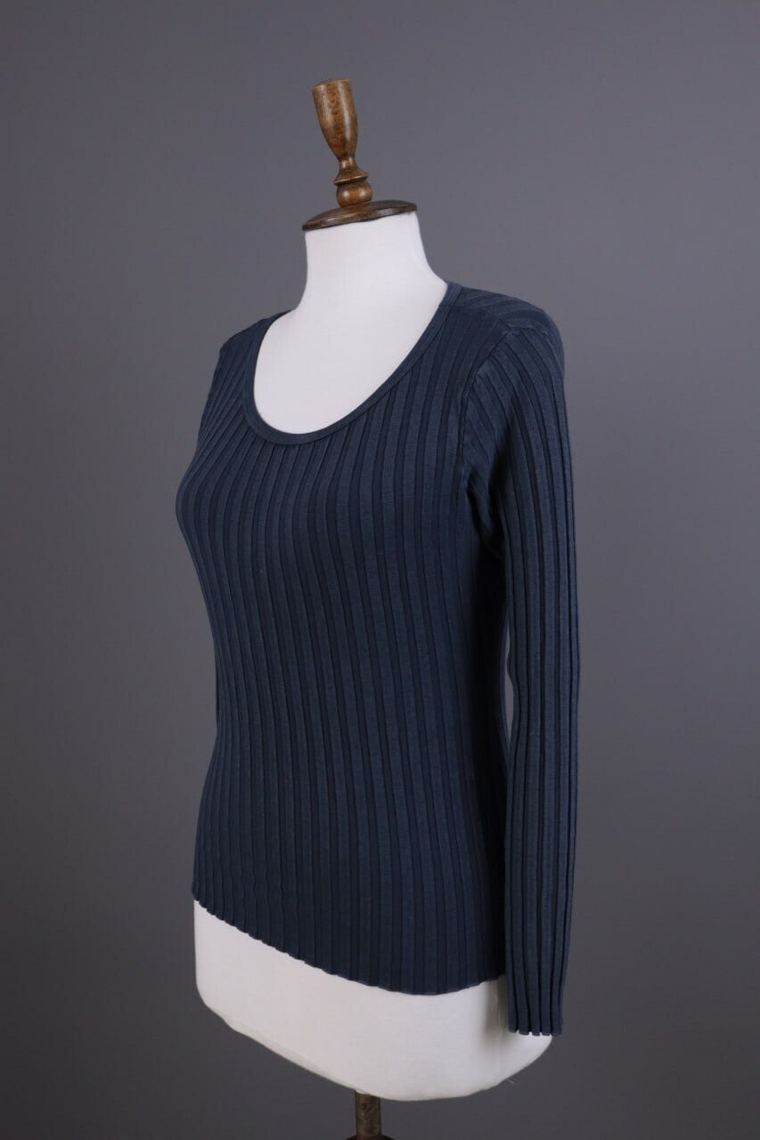 Transit Par Such 212 Blue Ribbed Long Sleeve Top Shirt – Size 1 / S