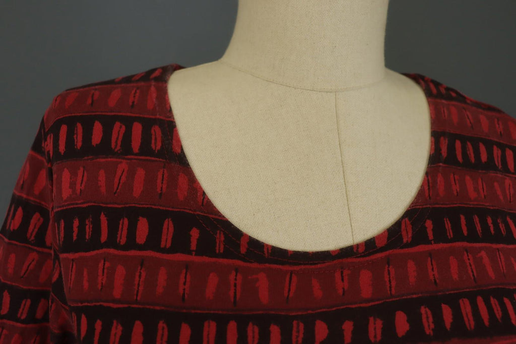 GUDRUN SJODEN Multicolor Striped Long Sleeve Round Neck Pullover Blouse Top Sz M