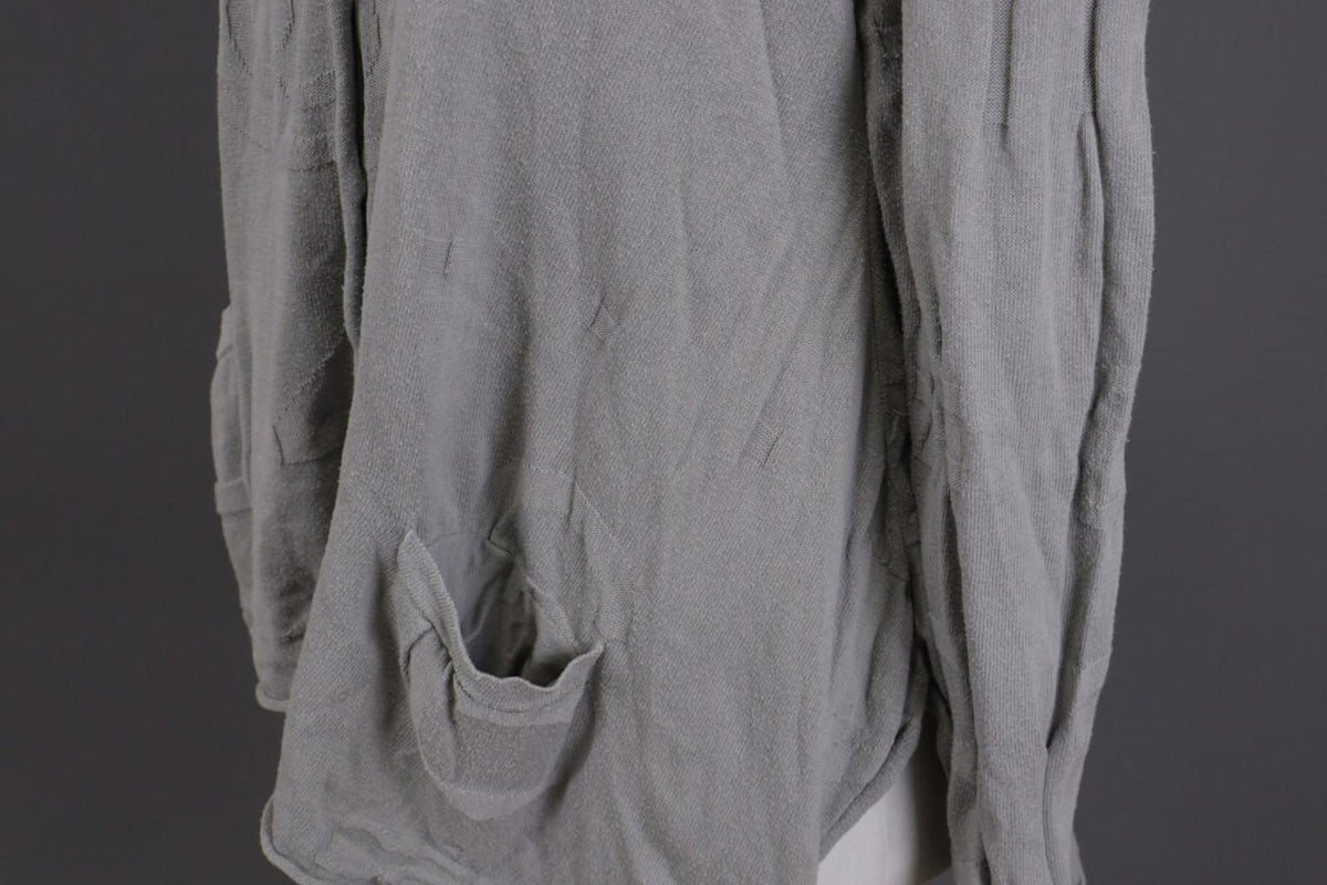RUNDHOLZ Gray Embroidered Lagenloook Relaxed Cardigan Sweater – Size XL