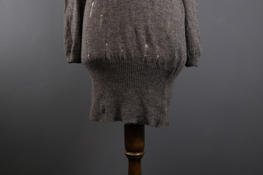 Manila Grace Denim Alpaca Wool Long Sleeve Distressed Bodycon Sweater Dress 2