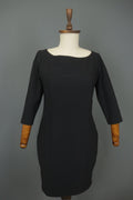SARAH PACINI Black Long Sleeve Round Neck Pullover Bodycon Dress – Size S / M