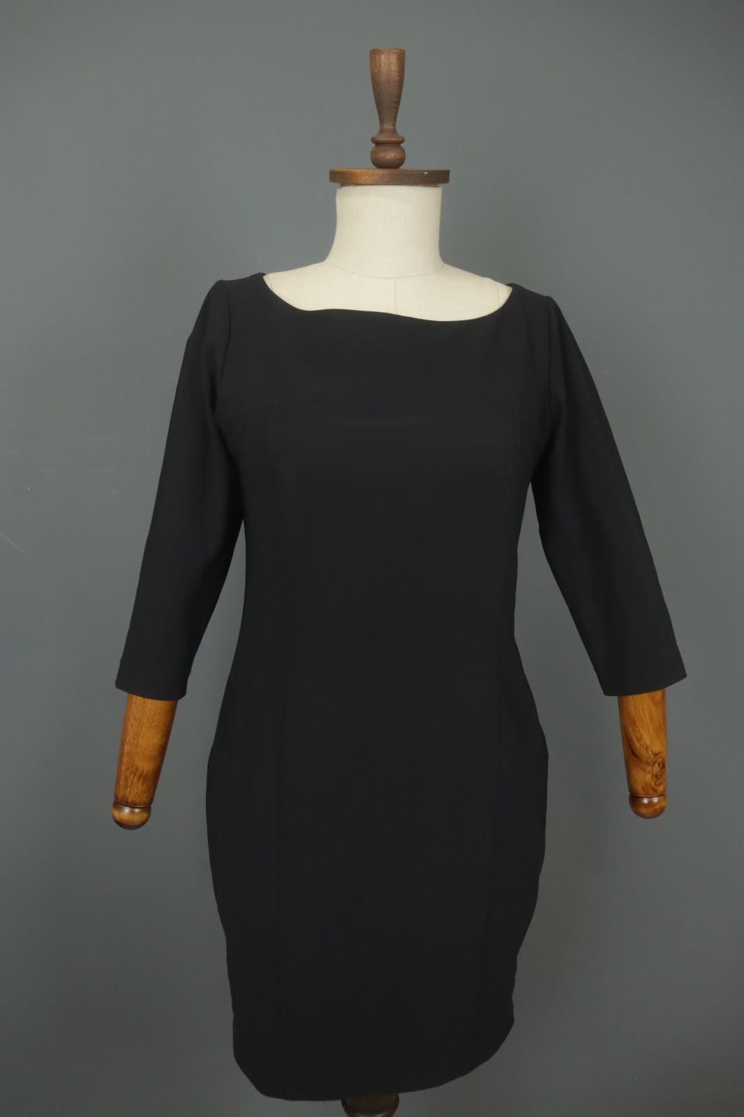 SARAH PACINI Black Long Sleeve Round Neck Pullover Bodycon Dress – Size S / M