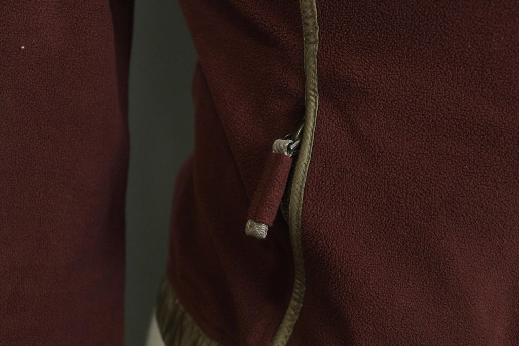FRAUENSCHUH Burgundy V-Neck Long Sleeve Zip Pockets Button Front Fleece Jacket