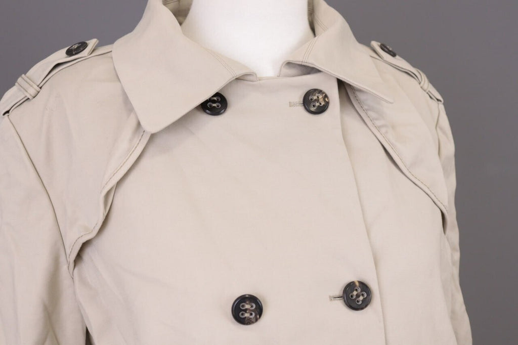 Laurel Beige Double Breasted Designer Wool Cropped Coat Jacket – Size 44