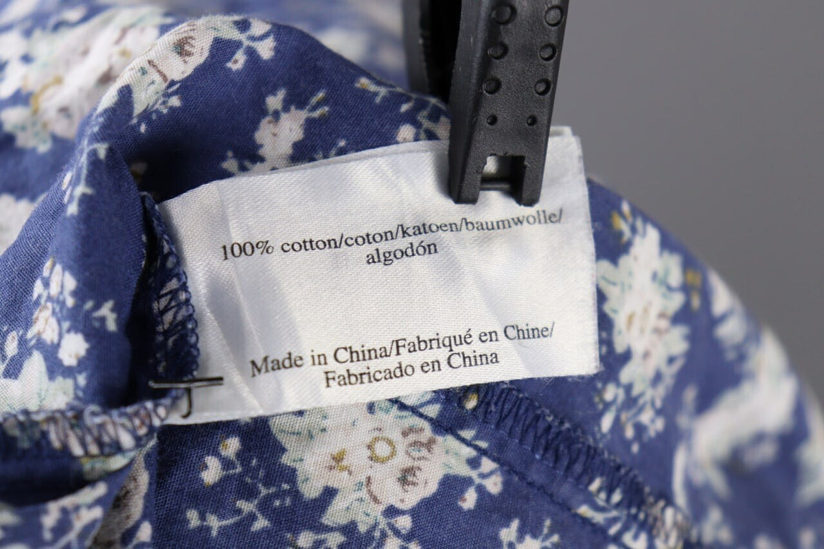 Laura Ashleyn Blue Floral Long Sleeve Blouse Shirt – Size 10