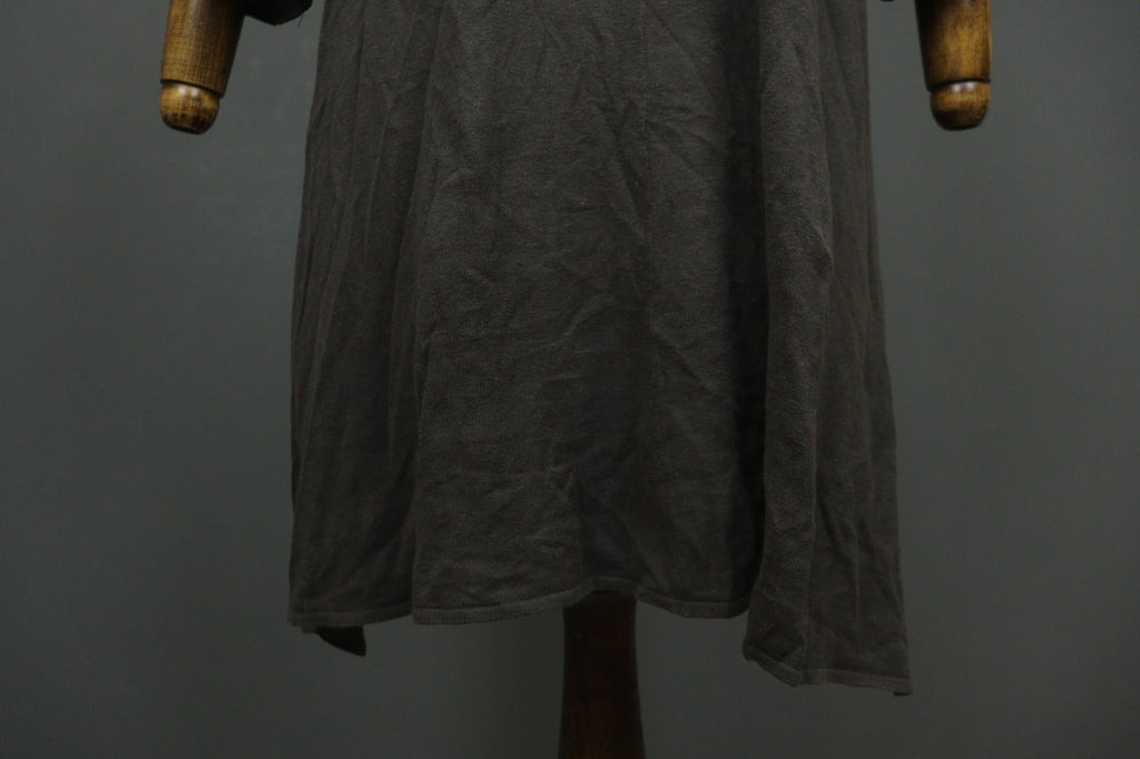 GUDRUN SJODEN Gray Linen Blend Round Neck Asymmetrical Hem Sweater Dress – Size XL