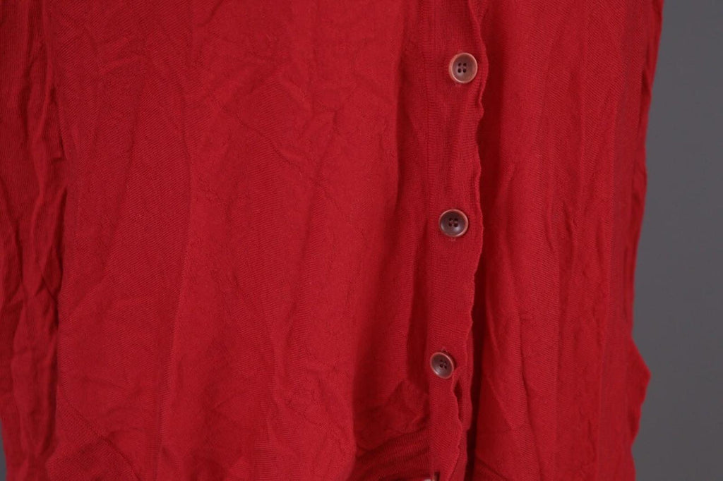 OSKA Red Knit Drape Long Sleeve Button Cardigan Sweater – Size 3