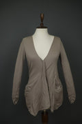 MARITHE FRANCOIS GIRBAUD Gray Cashmere Knit Button Front Cardigan Sweater Sz 38