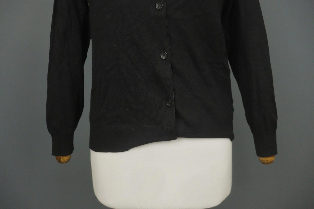 COACH Black Viscose Blend Raglan Sleeve Button Front Cardigan Sweater – Size S