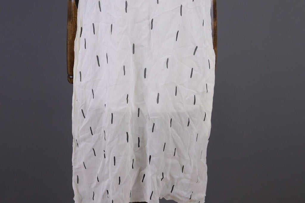 GUDRUN SJODEN White Printed Sleeveless Lightweight Blouson Dress – Size S