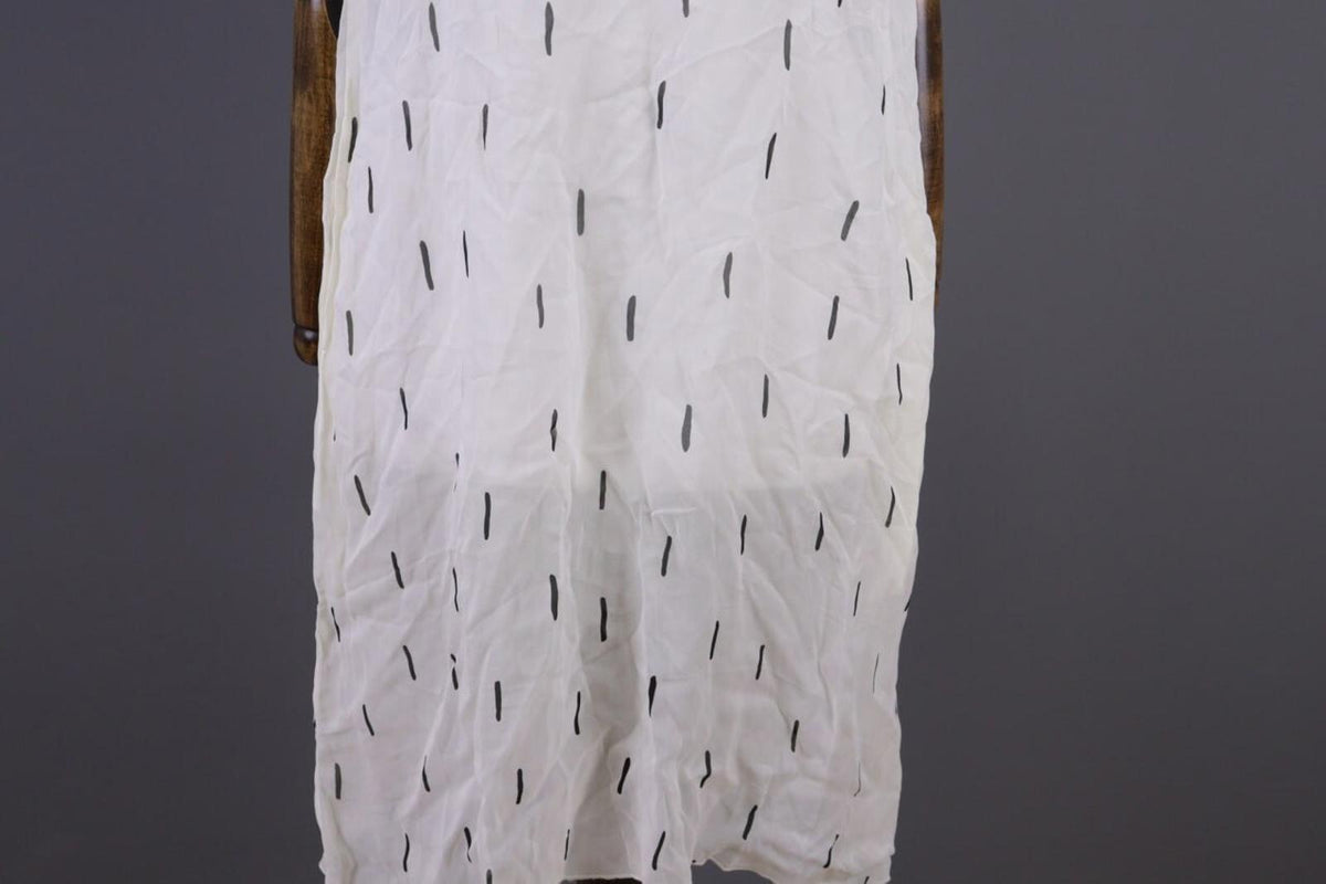 GUDRUN SJODEN White Printed Sleeveless Lightweight Blouson Dress – Size S