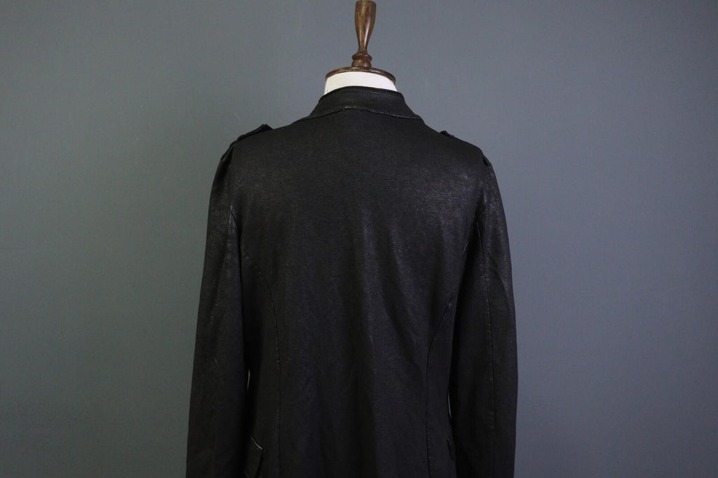 RUNDHOLZ Black Long Sleeve Pockets Ladies Military-Inspired Long Jacket