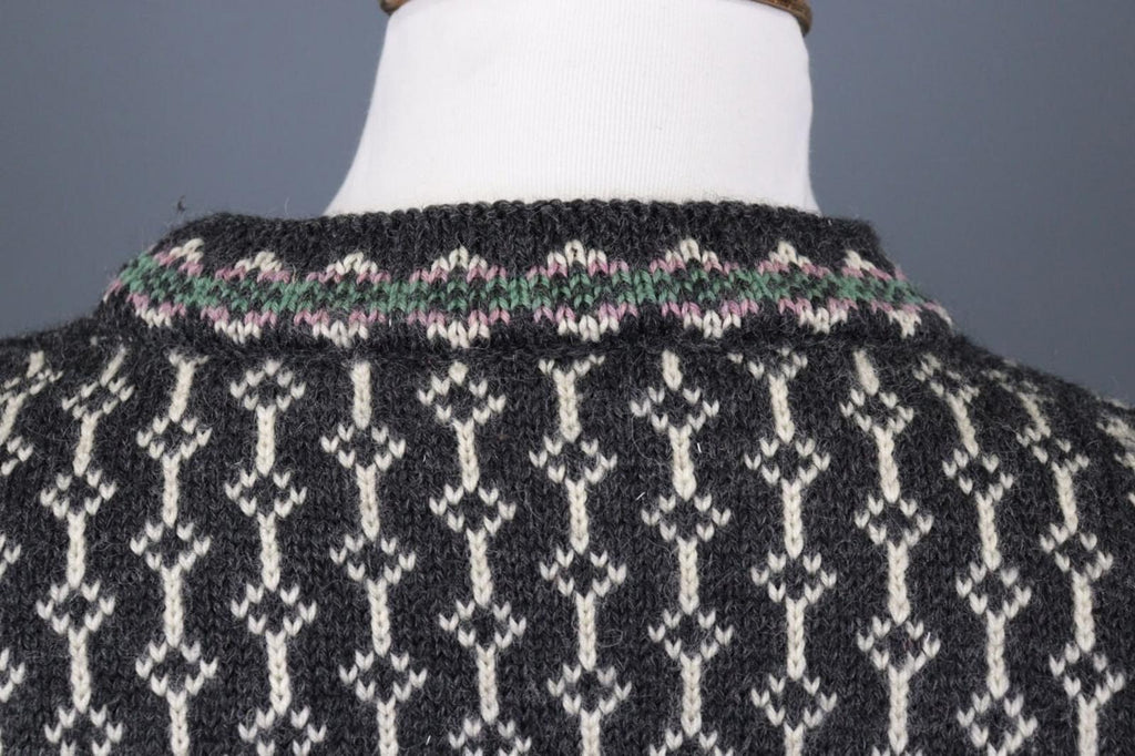 DALE OF NORWAY Black Deer Fair Isle Wool Knit Ski Sweater – Size XXL / 2XL