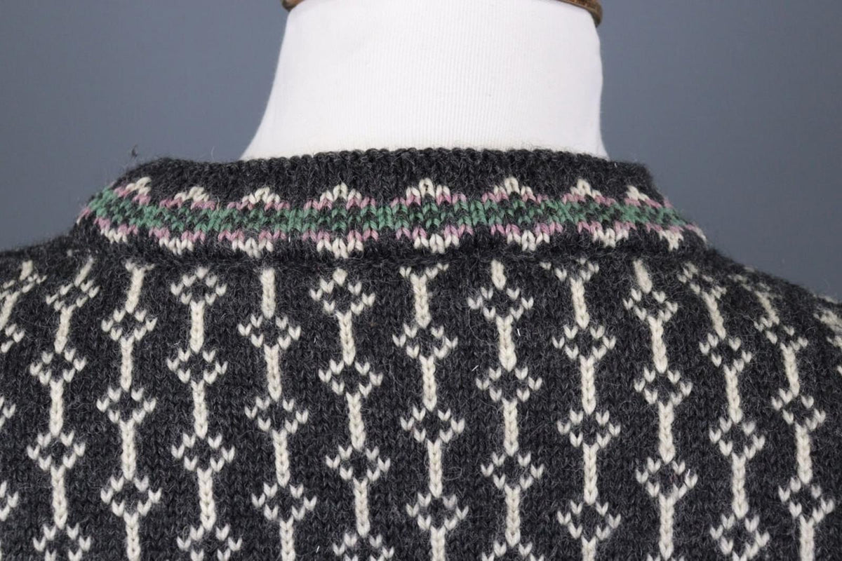 DALE OF NORWAY Black Deer Fair Isle Wool Knit Ski Sweater – Size XXL / 2XL