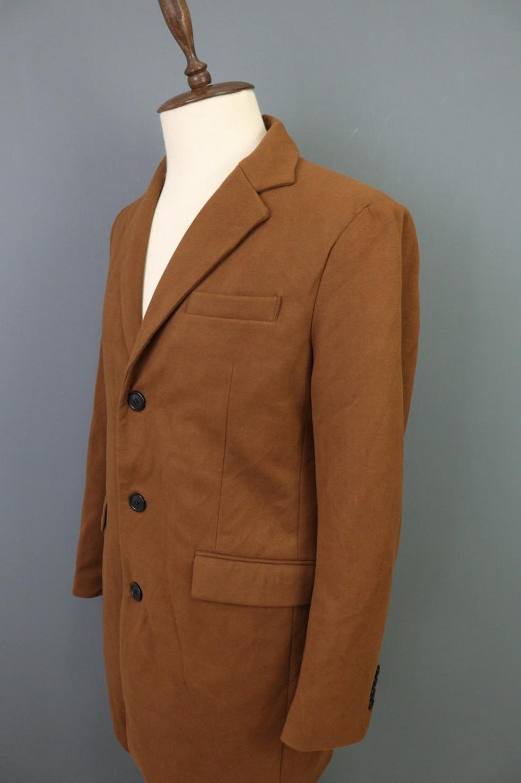 LBM Tan Cotton Tailored Fit Notch Lapel Single Breasted Blazer Jacket – Size 48R