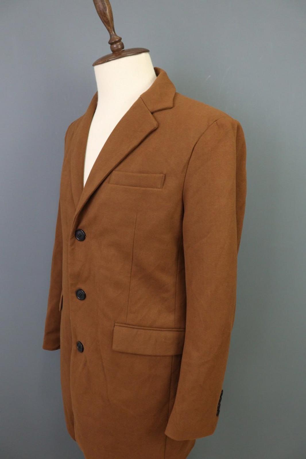 LBM Tan Cotton Tailored Fit Notch Lapel Single Breasted Blazer Jacket – Size 48R
