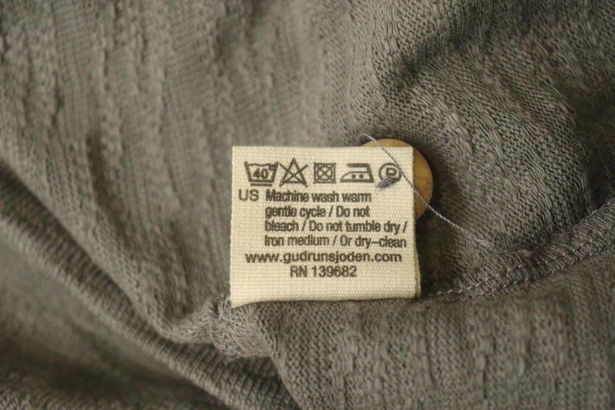 GUDRUN SJODEN Gray 100% Cotton Knitted Long Sleeve Button Front Cardigan – Size L