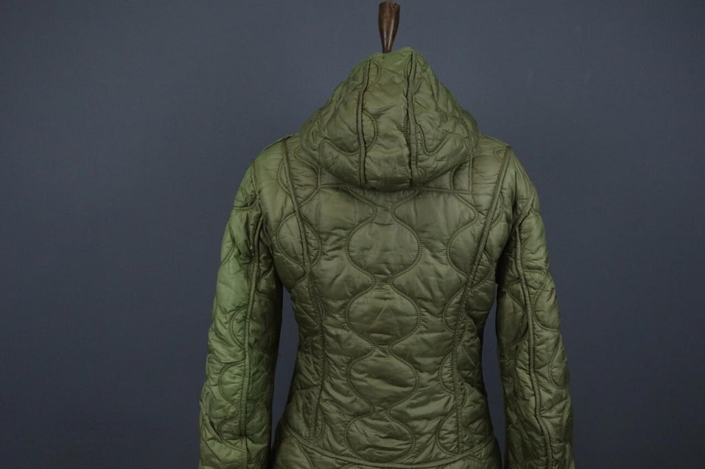 JET SET Green Nylon Long Sleeve Full Zip Snap Button Cuff Quilted Jacket – Size 2