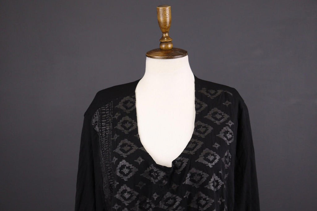 BARBARA SPEER Black Lagenlook Oversize Kaftan Midi Dress Tunic – Size L