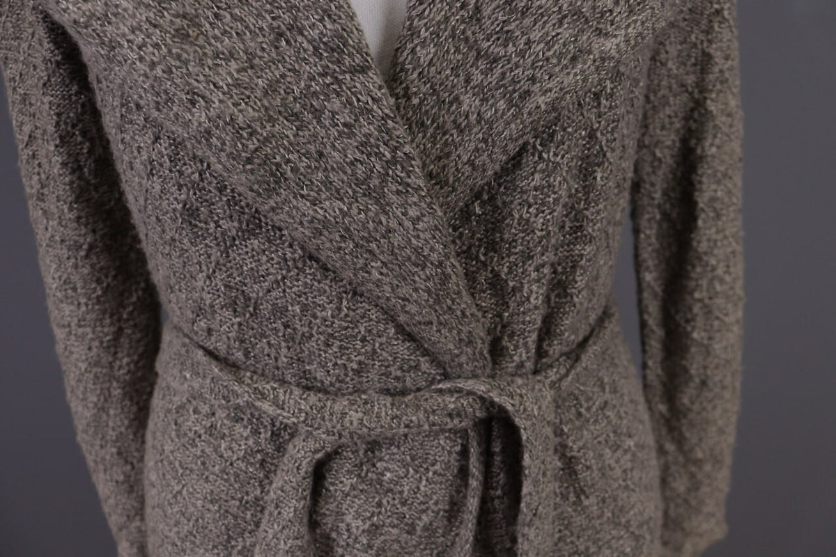 Used Lauren Ralph Lauren Brown Knitted Belted Coat Jacket – Size XS