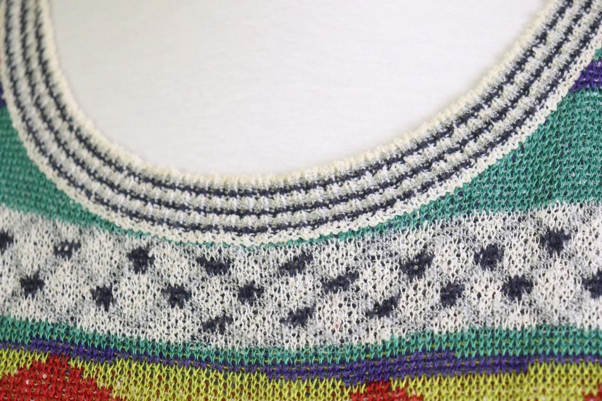 MISSONI SPORT Multi Striped Cotton Knitted Long Sleeve Pullover Sweater – Size 44
