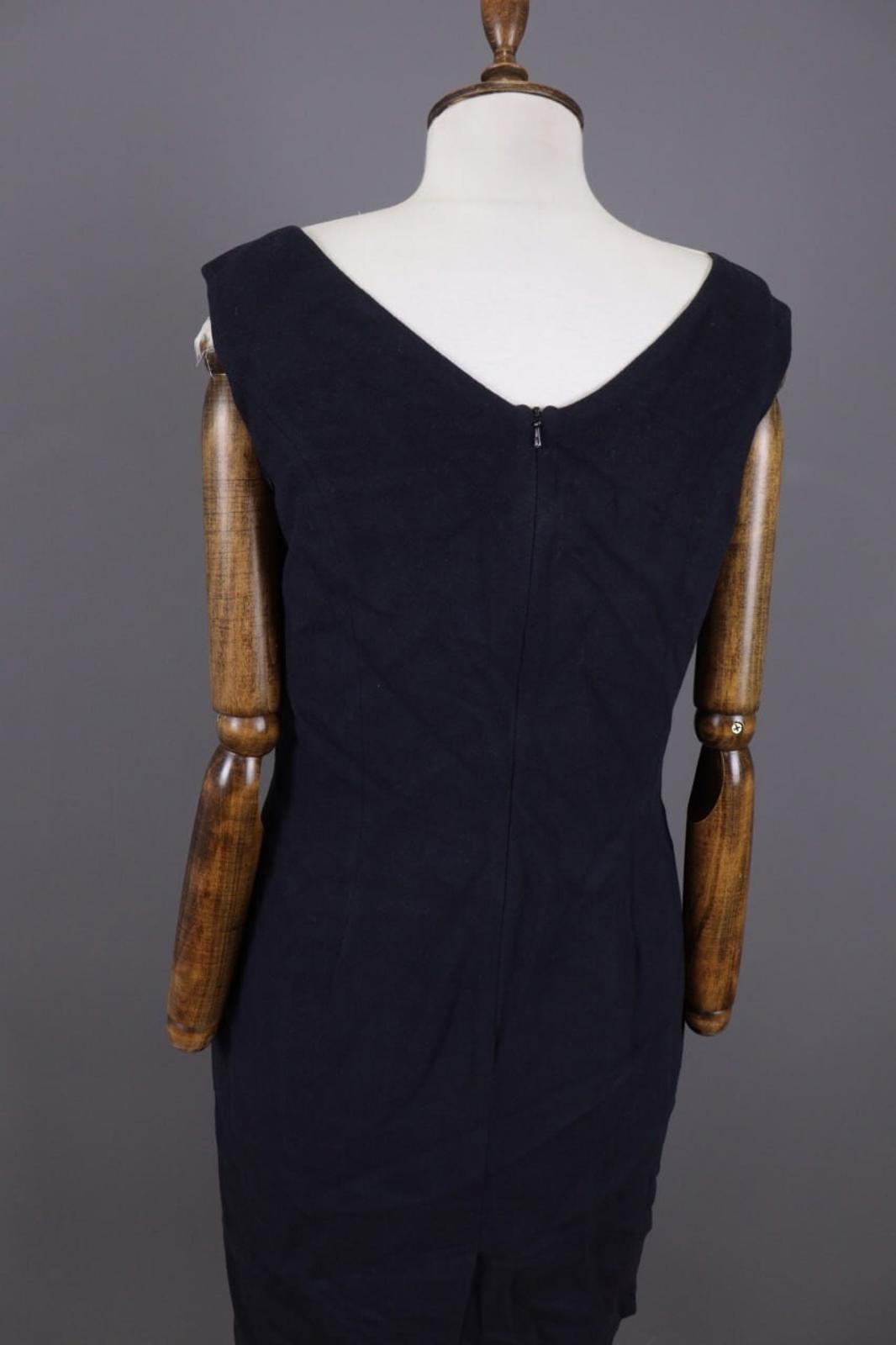BURBERRY LONDON Blue Wool Angora Lined Sleeveless A-Line Midi Dress – Size 14
