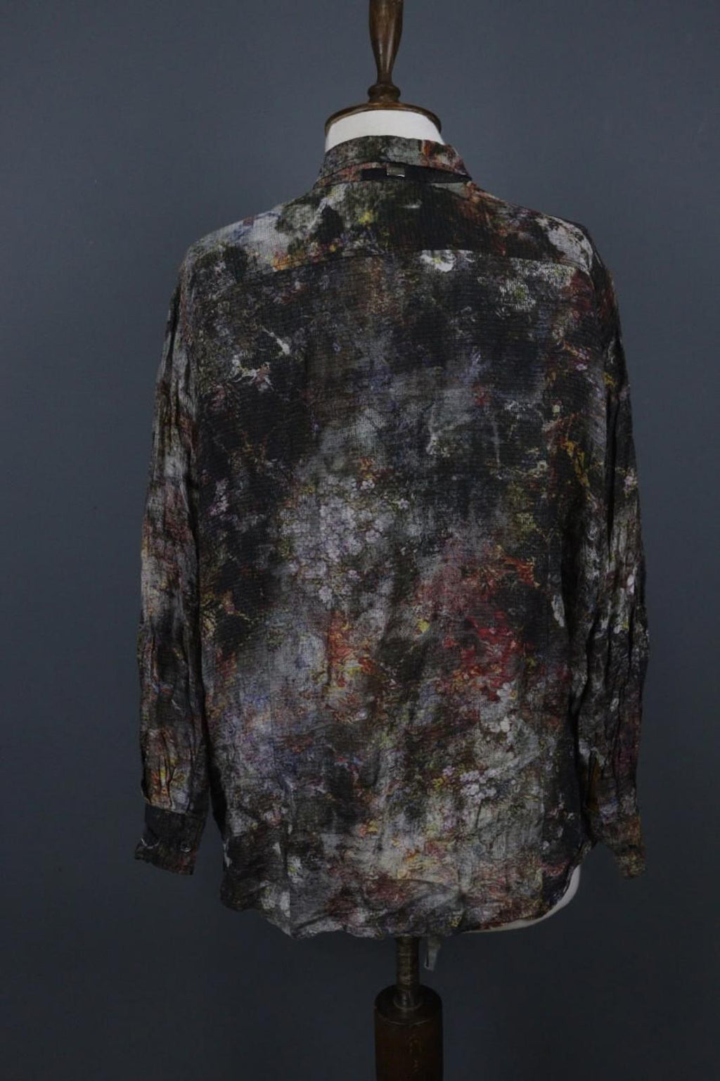 HIGH USE Multi Tie Dye Viscose Collar Long Sleeve Button Front Shirt Top – Size 6