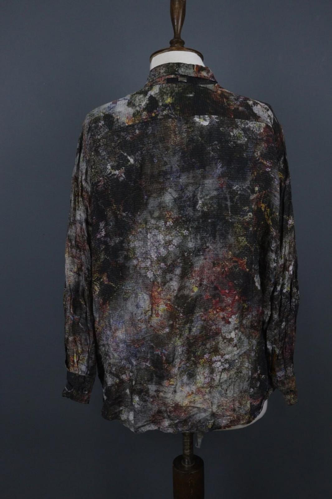 HIGH USE Multi Tie Dye Viscose Collar Long Sleeve Button Front Shirt Top – Size 6