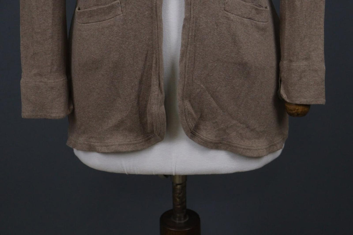 FABIANA FILIPPI Brown Shawl Collar Long Sleeve 3-Button Front Cardigan Sweater
