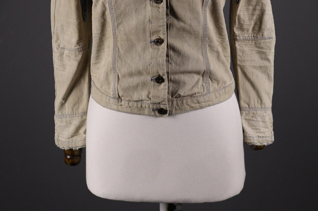 MARITHE FRANCOIS GIRBAUD Beige Denim Button Down Jacket – Size USA 27
