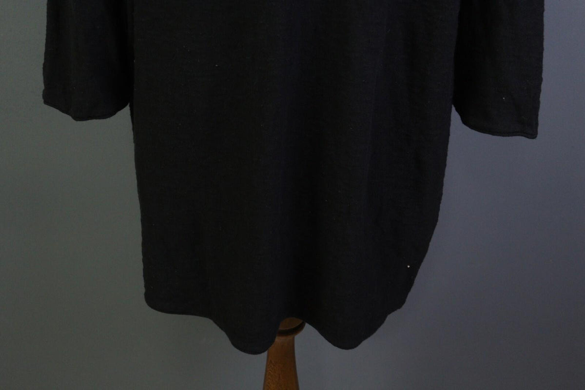 GUDRUN SJODEN Black Long Sleeve Oversized Lagenlook Shirt Dress – Size M