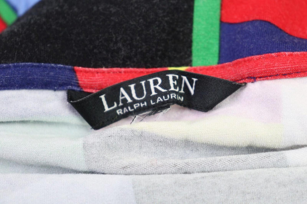 RALPH LAUREN BLACK LABEL Multicolro Colorful 3/4 Sleeve Stretch Blouse Top